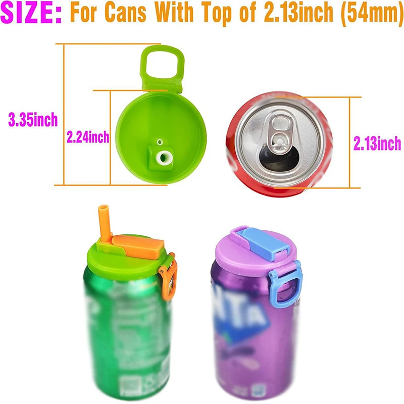 2PCS Soda Can Cover Creative Sealed Silicone Straw Beverage Can Cover Cup Cov Suitable For Canned Beverage Reusable Tank Cover