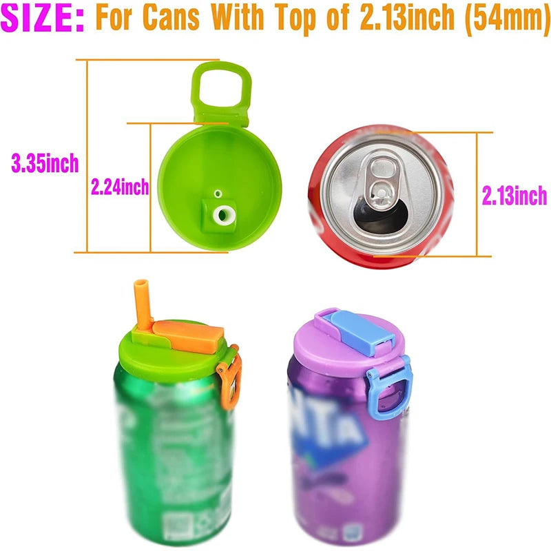 2PCS Soda Can Cover Creative Sealed Silicone Straw Beverage Can Cover Cup Cov Suitable For Canned Beverage Reusable Tank Cover