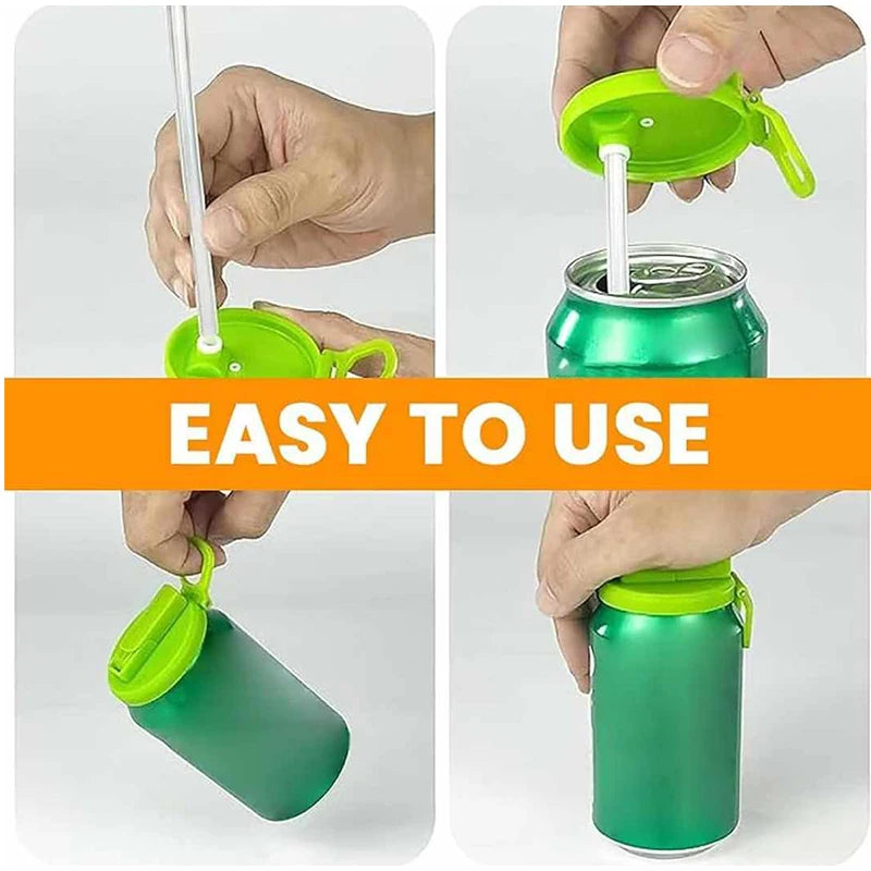 2PCS Soda Can Cover Creative Sealed Silicone Straw Beverage Can Cover Cup Cov Suitable For Canned Beverage Reusable Tank Cover